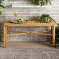 Banc d'appoint en rotin Cacaban naturel/marron - bali & pari : Fabriqué à la main, mobilier d'intérieur, siège d'entrée