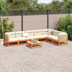 vidaXL Ensemble de canapés de jardin en bois de pin massif Grand canapé d'extérieur modulaire - Pin naturel sans coussin