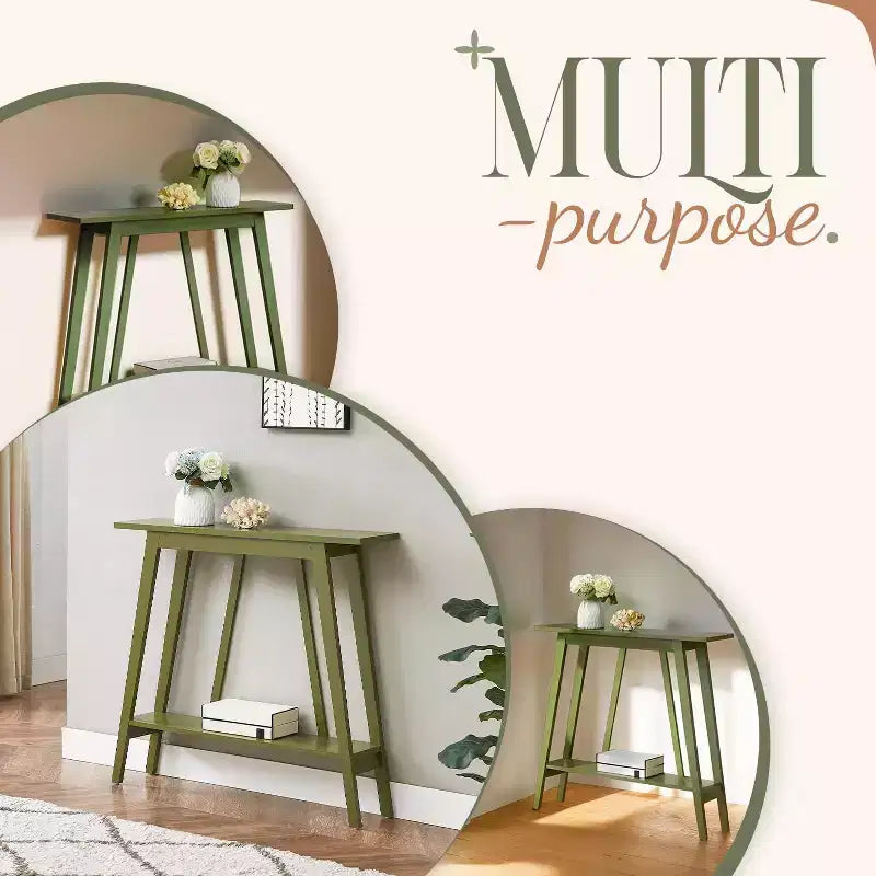 Kings Brand Furniture – Console étroite avec étagère de rangement pour couloir, entrée, vestibule, salon