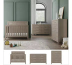 Ensemble de chambre de bébé 3 pièces Child Craft Kieran comprenant un lit de bébé convertible 4-en-1, une commode double et une commode