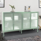 Meuble élégant à 4 portes en verre trempé, 4 portes en verre, étagère réglable