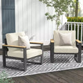 Fauteuil d'extérieur en aluminium Heynemo, 2 pièces, fauteuil simple en métal toutes saisons pour patio, ensemble de conversation pour porche, jardin et arrière-cour