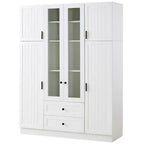 Armoire de rangement de cuisine sur pied Whisen 71H, grand buffet de salle à manger avec 6 portes et étagères réglables