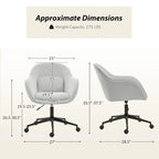 Chaise de bureau Victoria à dossier courbé pivotante avec roulettes et base en métal par HULALA HOME