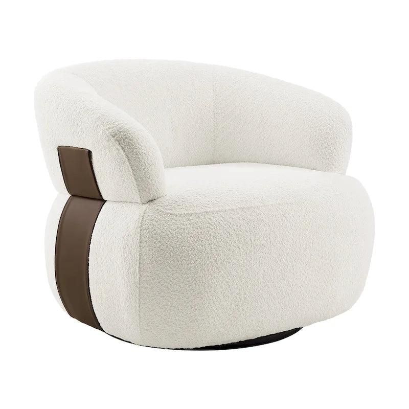 Fauteuil moderne Kieon 33W 360 pivotant en forme de tonneau - Lot de 2