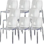 Chaise de salle à manger sans accoudoirs à dossier bas en acrylique ambre