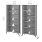 Bibliothèque haute Salinas à 5 étagères (Lot de 2) par Bush Furniture