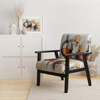 Fauteuil d'appoint rembourré et fauteuil moderne du milieu du siècle Designart Colorful Mid Century Abstract Fusion I