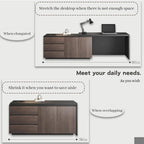 Bureau extensible avec tiroirs de rangement pour le bureau à domicile