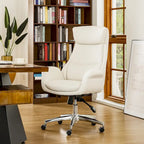 Fauteuil de bureau pivotant réglable en similicuir Glitzhome Mid-century 48 pouces