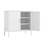 Armoire de rangement métallique avec 2 portes et 2 étagères réglables, armoire de rangement de garage verrouillable en acier, armoire de classement en métal