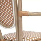 Lot de 4 chaises bistrot Lourdes Thonet empilables avec accoudoirs, en rotin PE et cadre en aluminium, pour l'intérieur et l'extérieur, de la marque Flash Furniture