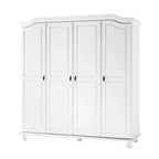 Palace Imports Kyle Armoire 4 portes 100 % en bois massif avec portes en bois massif ou portes miroir