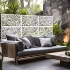 MAYEERTY Paravent en Acier Galvanisé Diviseur d'Intérieur et d'Extérieur Paravent Décoratif Autoportant pour Balcon Jardin 1 pièce
