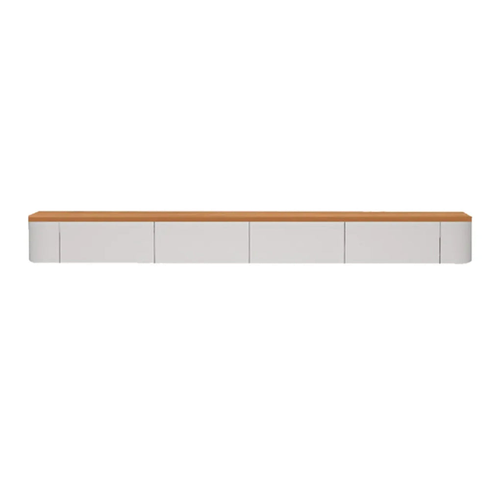 Meuble TV mural contemporain en bois blanc avec tiroirs