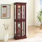 Vitrine, meuble vitrine avec 6 étagères réglables et portes en verre trempé, meuble haut pour salon, chambre à coucher