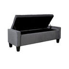 Banc de rangement capitonné en velours avec dessus rabattable