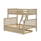 Lit superposé Max & Lily une place au-dessus d'un lit double avec lit gigogne, lits superposés pour enfants en bois massif de style scandinave