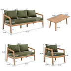 Christopher Knight Home Sunny Salon de jardin moderne 5 pièces en acacia avec table rectangulaire à lattes et 7 places