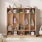 Vestiaire de classe 5 sections avec 10 casiers, organisateur de rangement avec 10 crochets pour la maison, l'école, la crèche, la maternelle