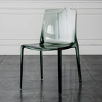 Chaise de salle à manger sans accoudoirs à dossier bas en acrylique ambre