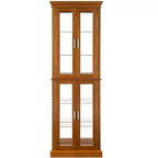 Vitrine, meuble vitrine avec 6 étagères réglables et portes en verre trempé, meuble haut pour salon, chambre à coucher