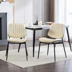 Lot de 2 chaises en similicuir avec pieds en métal