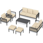 AECOJOY Ensemble de 7 Meubles de Jardin en Aluminium pour Extérieur