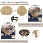 Table de salle à manger ronde extensible TREXM Farmhouse avec plateau en bois de 16 feuilles