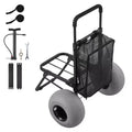 Chariot de plage VEVOR avec grandes roues pour le sable, plateau de chargement de 45,7 x 38,1 cm, chariot de plage pliable avec roues ballon de 30,5 cm, capacité de charge de 75 kg, noir