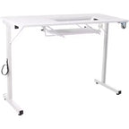 SewingRite SewStation 101 Table de couture pliante portable avec pieds en acier, blanc – Parfaite pour la maison, le bureau et les entreprises