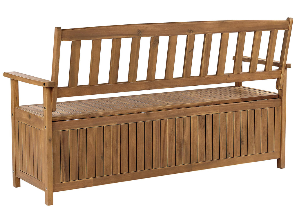 Banc de jardin 160 cm avec coffre de rangement Bois d'acacia Marron