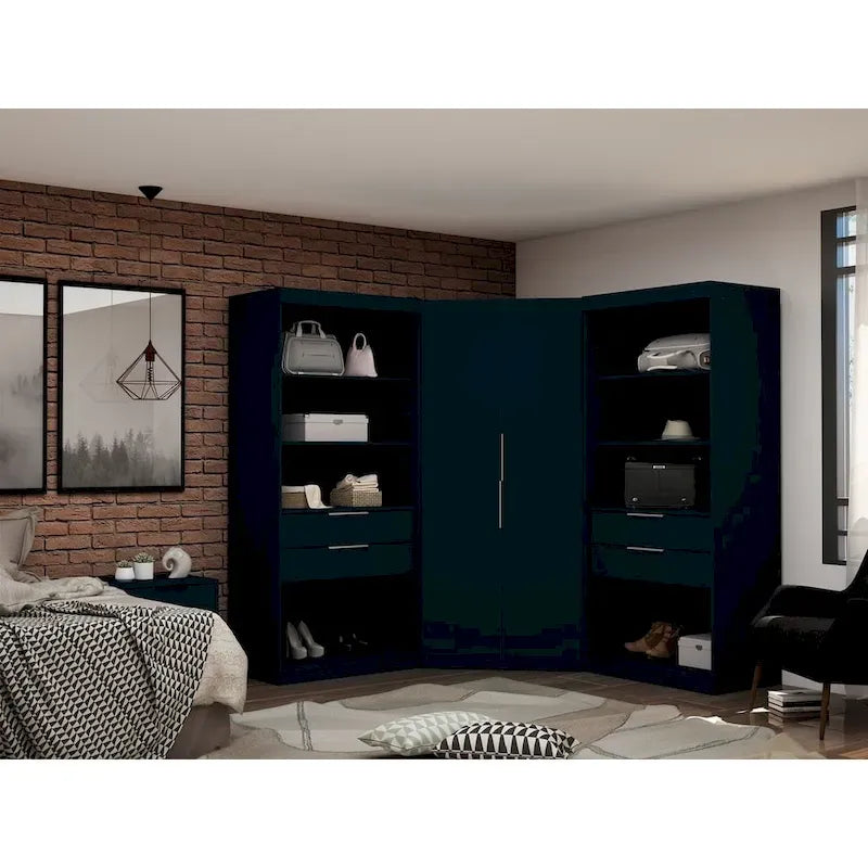 Mulberry 2.0 Semi-ouvert 3 sections Moderne 4 tiroirs Armoire d'angle Ensemble de 3