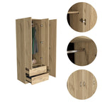 Armoire 3 portes FM Furniture Eureka avec 2 tiroirs, étagères intérieures et tringle