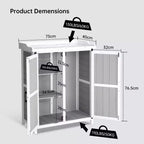 Meuble de rangement extérieur, établi de jardinage - Station de travail de jardin en bois étanche avec plateau galvanisé, étagères réglables pour jardin/terrasse/pelouse
