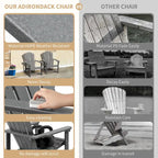 Chaise Adirondack empilable Vrakae de 6 pièces en PEHD résistant aux intempéries pour patio