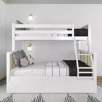 Lit superposé Max & Lily une place au-dessus d'un lit double avec lit gigogne, lits superposés pour enfants en bois massif de style scandinave