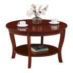 Table basse ronde avec étagère American Heritage de Convenience Concepts