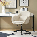 Chaise de bureau Victoria à dossier courbé pivotante avec roulettes et base en métal par HULALA HOME