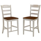 Ensemble îlot de cuisine 3 pièces Homestyles Monarch en bois blanc cassé avec plateau en bois à abattant - 48 x 25 x 36