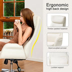 Fauteuil de bureau pivotant réglable en similicuir Glitzhome Mid-century 48 pouces