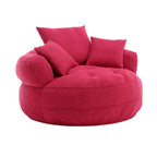 Fauteuil arrondi type « lazy sofa » – Blanc/Bleu/Gris/Jaune/Orange/Rose fuchsia/Bleu marine/Vert, modèle une ou deux places