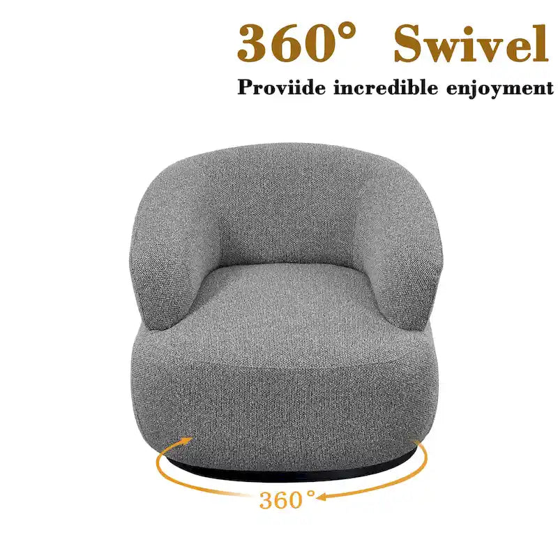 Fauteuil moderne Kieon 33W 360 pivotant en forme de tonneau - Lot de 2