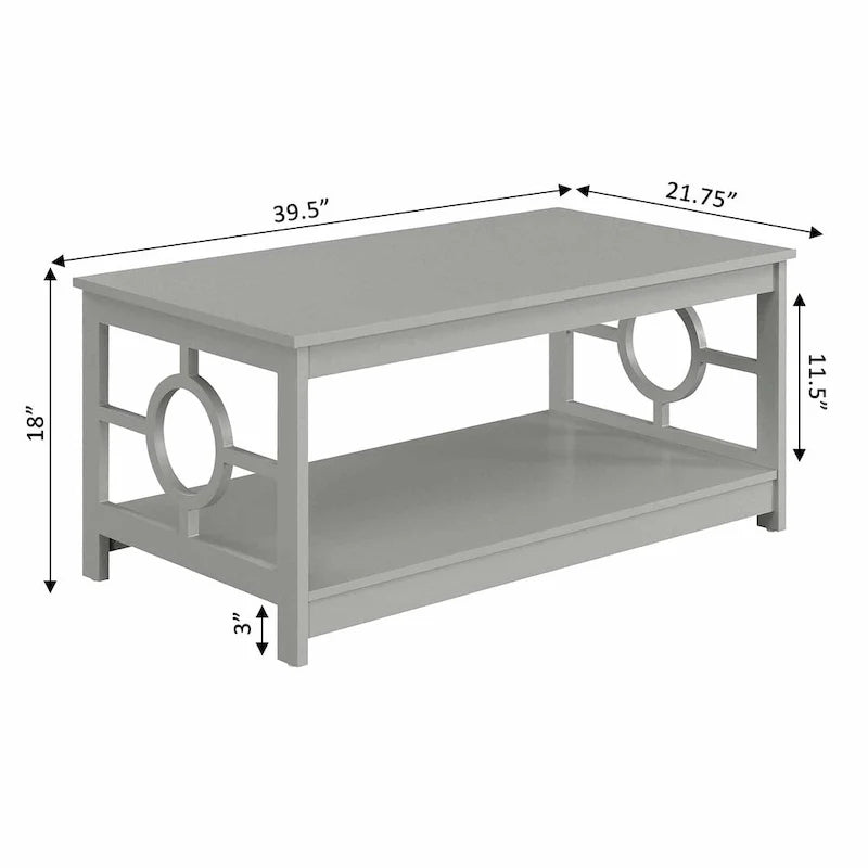 Table basse circulaire avec étagère
