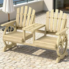 Banc de patio GDFStudio Sydel Wagon Wheel avec table centrale et compartiment de rangement