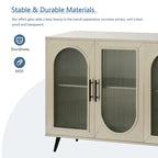 Meuble TV pour téléviseur de 65 pouces et plus, meuble TV en bois avec placard de rangement et étagères réglables, console multimédia pour salon ou chambre
