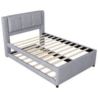 Lit plateforme tapissé Merax de taille standard avec lit gigogne
