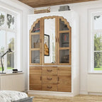 Ensemble de deux armoires Grand Closet d'inspiration vintage avec accents en métal