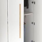 Armoire de rangement moderne sur pied en bois massif avec étagères