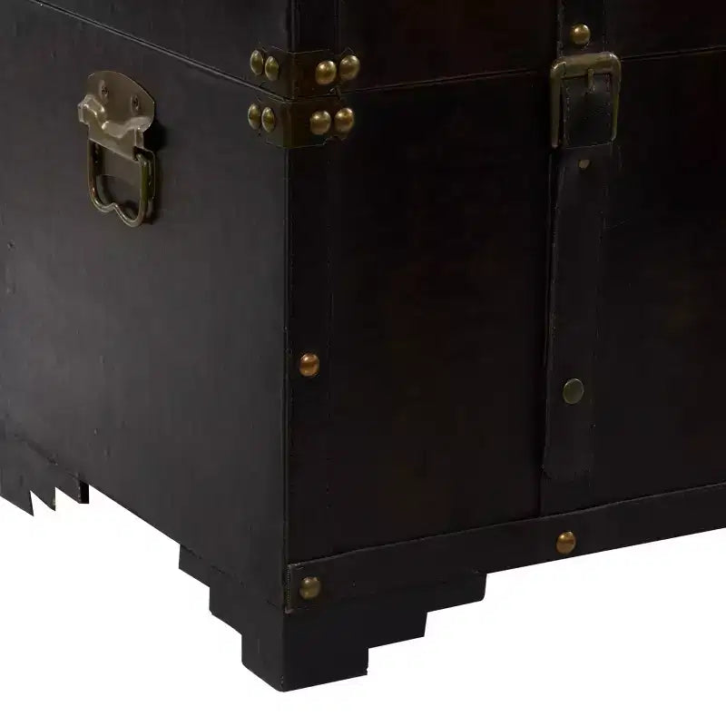 Lot de 3 malles en bois traditionnelles marron - Olivia & May : Finition vieillie, aucun assemblage requis, rangement décoratif